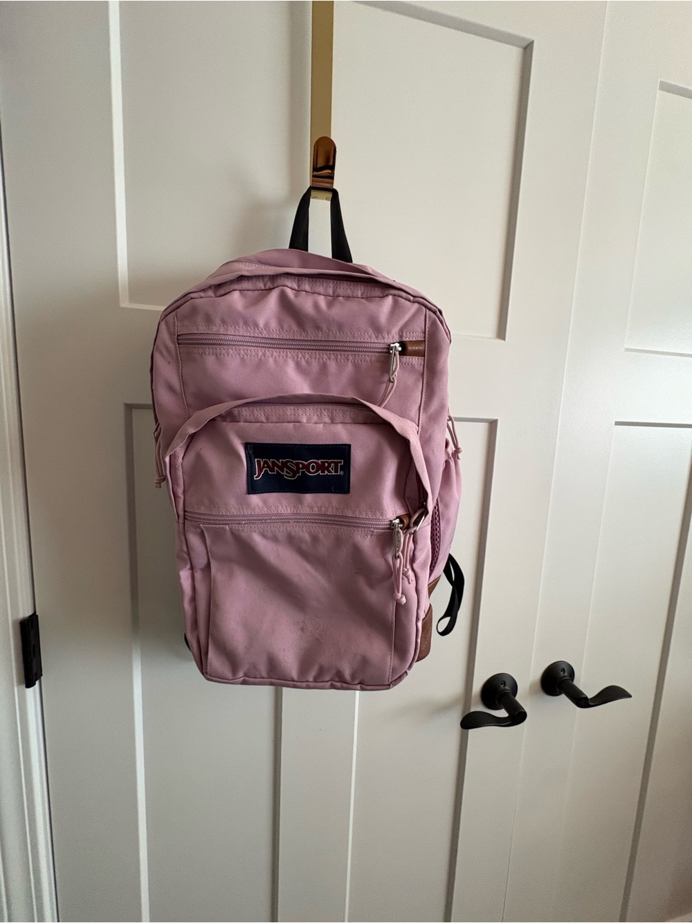 JanSport Pink Backpack with Faux Leather Accents - back to school ready!